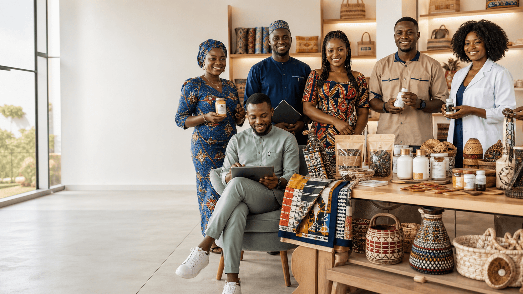 Cameroonian entrepreneurs across textile, food, digital, and manufacturing sectors
